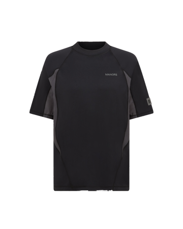 Manors Ranger Mock Neck Polo - Black - front