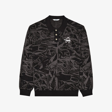 Malbon Scouting Sweater - Wildlife Print Black, vierkante foto 1