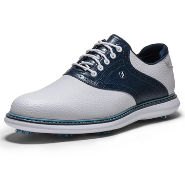 FootJoy FJ Traditions Plain Toe Saddle - White/Navy/Blue
