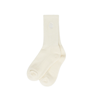 Quiet Golf Monogram Tonal Crew Socks Off White