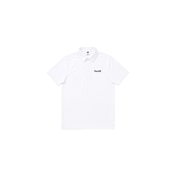 Bisque Golf Solid Performance Polo - Clear White/ Pitch Black
