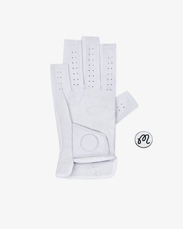 Malbon Valerie Fingerless Glove - White detail