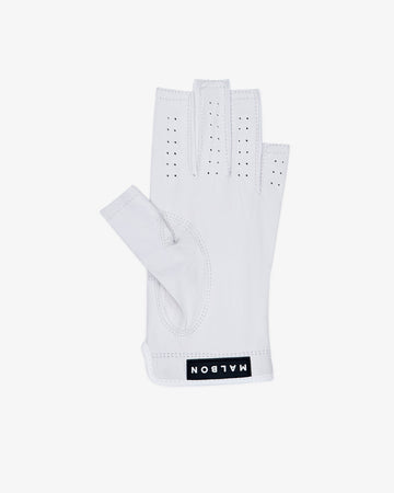 Malbon Valerie Fingerless Glove - White detail 2