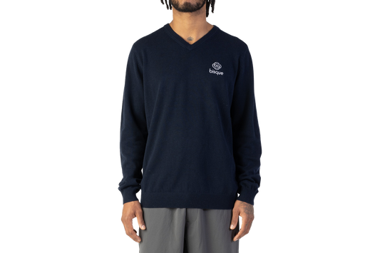 FootJoy with Bisque Wool V-Neck Pullover Navy