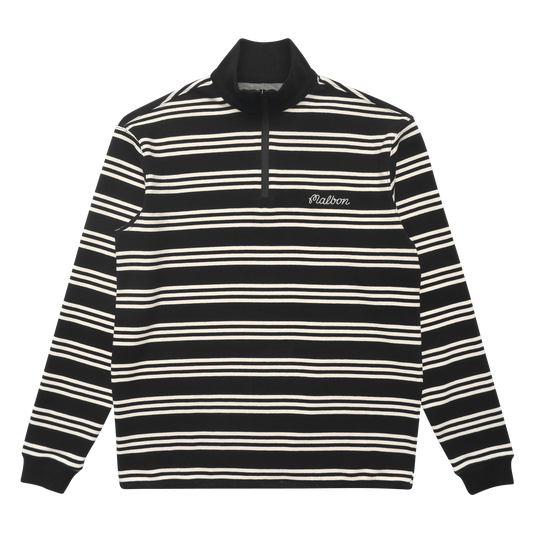 Malbon Golf Bon Striped Quarter-Zip Black / White