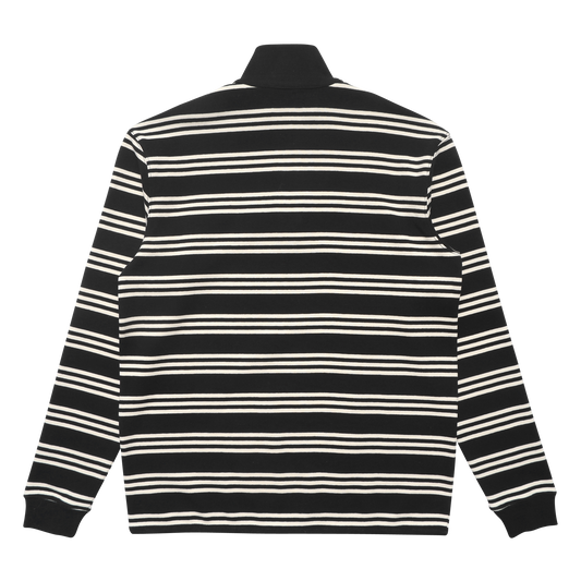 Malbon Golf Bon Striped Quarter-Zip Black / White