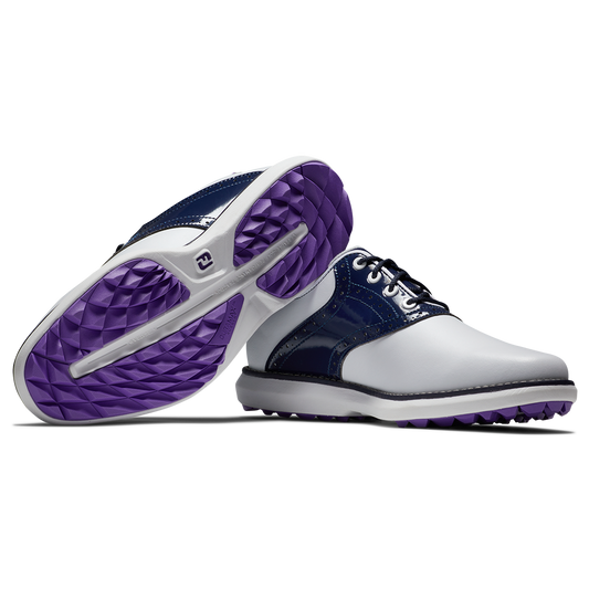 FootJoy Womens Traditions Spikeless White / Navy