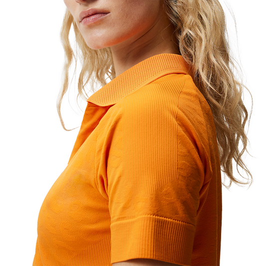 J.Lindeberg Womens Sadine Seamless Polo Russet Orange