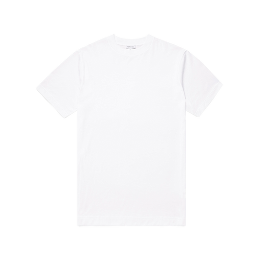 Sunspel Mock Neck T-Shirt White