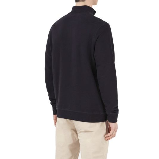 Sunspel Half-Zip Sweater Black