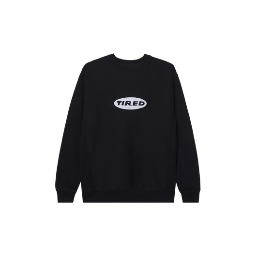 Tired Oval Logo Crewneck Sweater Black